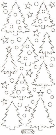 Sticker N° 7107 Arbre de Noël avec étoiles
