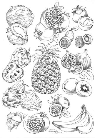 Chromo de Tatiana Dallest - Fruits exotiques
